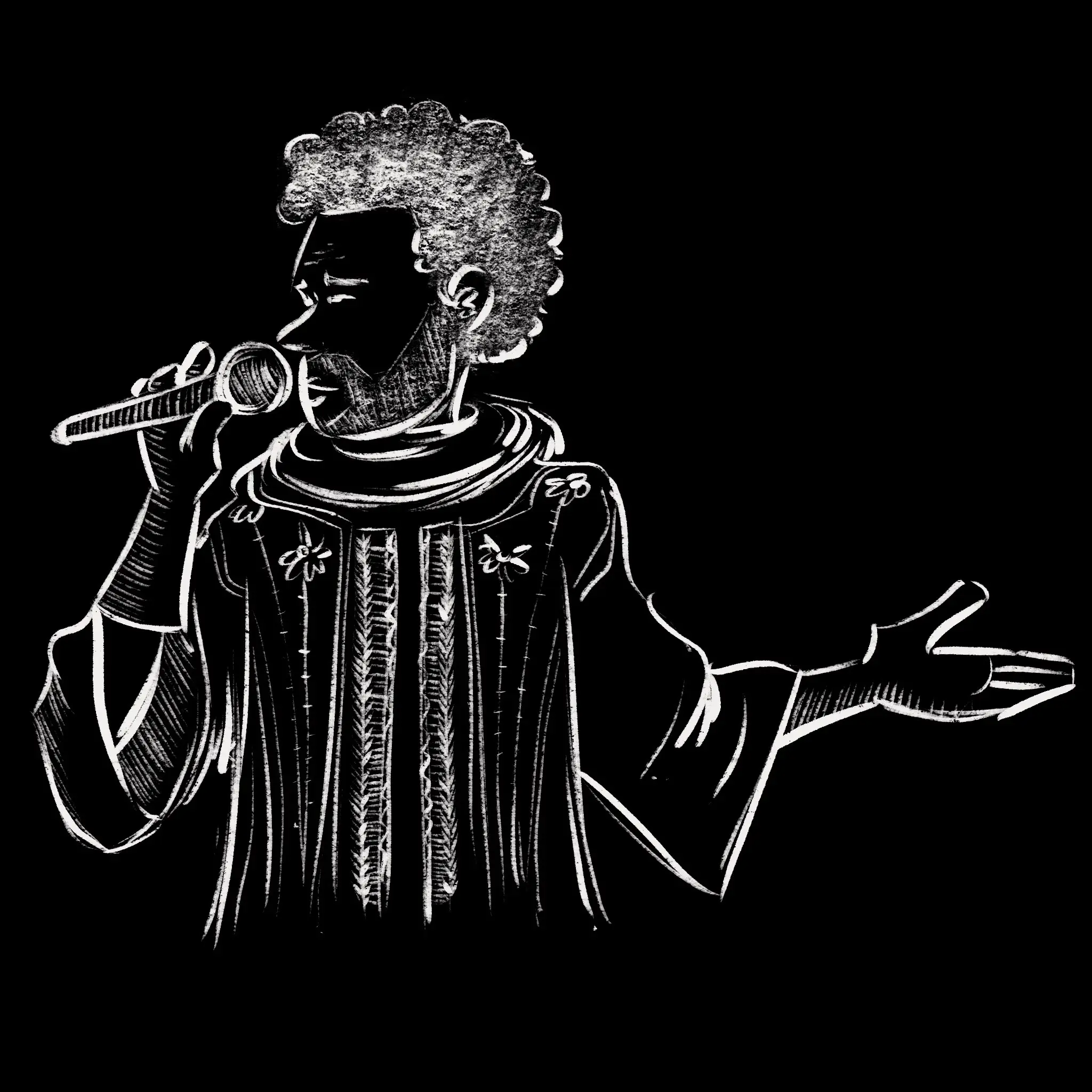 A singer holding a microphone